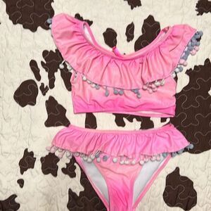 Betsey Johnson Girls Two Piece Swim Suit (7/8)